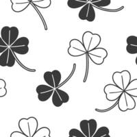 Flat Minimalist monochrome clover seamless pattern with simple lines on white background concept as Simple line monochrome clovers creating a minimalist seamless pattern perfect fo Clean Pro vector
