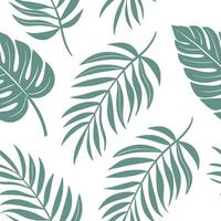 Flat Minimalist palm leaf seamless tile pattern with simple green silhouettes and soft grey accents ideal for modern kitchens concept as Simple green palm silhouettes and soft grey Clean Pro 2 vector