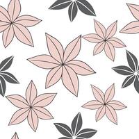 Flat Minimalist poinsettia seamless tile pattern with simple white petals and soft grey accents ideal for modern kitchens concept as Simple white poinsettia petals and soft grey ac Clean Pro vector