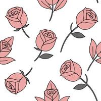 Flat Minimalist rose seamless tile pattern with simple white roses and subtle grey accents ideal for modern bathrooms concept as Simple white roses and subtle grey accents create m Clean Pro vector