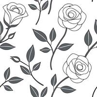 Flat Minimalist rose seamless tile pattern with simple white roses and subtle grey accents ideal for modern bathrooms concept as Simple white roses and subtle grey accents create m Clean Pro 2 vector