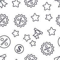 Flat Minimalist seamless tiles with intertwined currency and discount icons concept as A clean seamless tile pattern featuring minimalist intertwined icons of various currencies an Clean Pro 2 vector