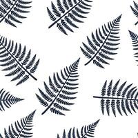 Flat Modern fern seamless tile pattern with geometric fern designs on a white background perfect for contemporary interiors concept as Geometric fern designs on white background cr Clean Pro vector