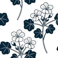 Flat Modern geometric geranium seamless pattern with abstract shapes and white balance on white concept as Abstract geometric geraniums with modern shapes forming a unique seamless Clean Pro vector