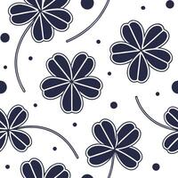 Flat Modern geometric clover seamless pattern with abstract shapes and white balance on white concept as Abstract geometric clovers with modern shapes forming a unique seamless pat Clean Pro vector