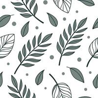 Flat Modern geometric sage leaves seamless pattern with abstract shapes and white balance on white concept as Abstract geometric sage leaves with modern shapes forming a unique sea Clean Pro vector