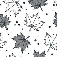 Flat Modern geometric maple leaves seamless pattern with abstract shapes and white balance on white concept as Abstract geometric maple leaves with modern shapes forming a unique s Clean Pro vector