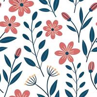 Flat Modern spring floral seamless pattern with bold colors and dynamic shapes for contemporary designs concept as Bold spring floral pattern featuring dynamic shapes and vibrant c Clean Pro vector