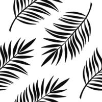 Flat Monochrome palm leaf seamless tile pattern clean isolated white background ideal for modern minimalist designs branding packaging concept as Monochrome palm leaf seamless patt Clean Pro vector
