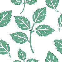 Flat New leaf growth seamless tile pattern with soft pastel greens symbolizing the fresh start of spring concept as Soft pastel green new leaf growth creates a seamless tile patter Clean Pro vector