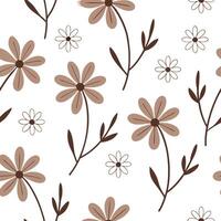 Flat Organic floral seamless tile pattern with freeform flower shapes and earthy hues for natural themed spaces concept as Freeform flower shapes with earthy hues create organic fl Clean Pro vector