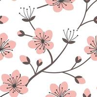 Flat Pastel blossom seamless tile pattern with soft flower illustrations in light colors ideal for serene spaces concept as Soft flower illustrations in light colors create pastel Clean Pro vector
