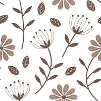 Flat Organic botanical seamless tile pattern with freeform flower shapes and earthy hues for natural themed spaces concept as Freeform flower shapes with earthy hues create organic Clean Pro vector