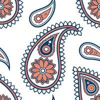 Flat Persian floral patterns and paisleys seamless tile design with rich colors concept as Rich colors highlight Persian floral patterns intertwined with paisleys in seamless tile Clean Pro vector