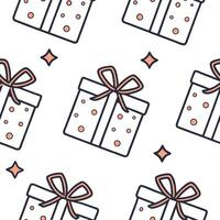 Flat Plain White Gift Box Elements concept as A seamless plain white background featuring a beautifully wrapped gift box symbolizing the joy of giving for New Year 2026 Ideal for Clean Pro 2 vector
