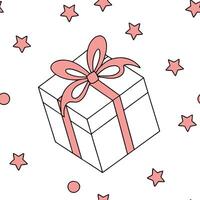 Flat Plain White Gift Box Elements concept as A seamless plain white background featuring a beautifully wrapped gift box symbolizing the joy of giving for New Year 2026 Ideal for Clean Pro vector