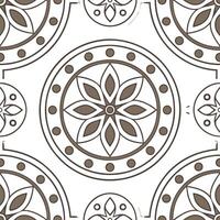 Flat Produce culturally inspired seamless tile patterns with intricate symbols neutral tones and precise repetition for home decor concept as Intricate cultural symbols combine wit Clean Pro vector