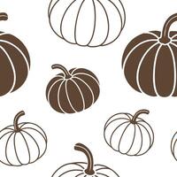 Flat Pumpkin patch seamless tile pattern with various pumpkin sizes and earthy tones for rustic decor concept as Different sizes of pumpkins in earthy tones arranged seamlessly to Clean Pro vector