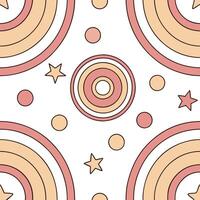 Flat Psychedelic seamless pattern with swirling retro circles in neon colors concept as Design a seamless pattern featuring swirling retro circles in neon colors capturing the psyc Clean Pro vector