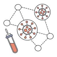 Flat Quantum Entangled Diagnosis concept as Extreme close up of quantum entangled particles used for instant remote HIV diagnosis Camera showcases the seamless connection between Clean Pro vector