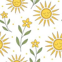 Flat Radiant spring sunshine seamless tile pattern with luminous yellow hues and soft ambient light concept as Radiant yellow sunshine with soft light creates a seamless spring til Clean Pro vector
