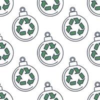 Flat Recycled Glass Christmas Ornament concept as A seamless minimal background featuring a repeating pattern of Christmas ornaments made from recycled glass symbolizing a sustaina Clean Pro 2 vector