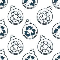 Flat Recycled Glass Christmas Ornaments concept as A seamless minimal background featuring a repeating pattern of Christmas ornaments made from recycled glass symbolizing a sustain Clean Pro vector