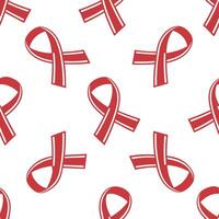 Flat Red Ribbon Mosaic concept as Create a seamless pattern of minimalist red ribbon tiles Camera slowly pans across the mosaic revealing the iconic AIDS awareness symbol repeated Clean Pro vector