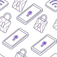 Flat Refined futuristic seamless tile design digital interface pattern neon abstract grid modern art cyber dynamic tech minimal visual harmony concept as Isolated white bala Clean Pro vector