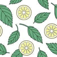 Flat Refreshing summer leaves seamless pattern with mint and sage leaves for a cool crisp interior vibe concept as Mint and sage leaves arranged seamlessly to create a refreshing c Clean Pro 2 vector
