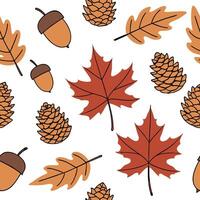 Flat Rustic autumn leaves seamless tile pattern with deep reds oranges and yellows concept as Deep red orange and yellow autumn leaves create a rustic seamless tile pattern perfect Clean Pro 2 vector