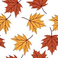 Flat Rustic autumn leaves seamless tile pattern with deep reds oranges and yellows concept as Deep red orange and yellow autumn leaves create a rustic seamless tile pattern perfect Clean Pro vector