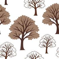 Flat Rustic autumn trees seamless tile pattern with pine and birch for country inspired interiors concept as Pine and birch trees arranged seamlessly to create rustic and country i Clean Pro 2 vector