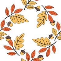 Flat Rustic autumn wreath seamless tile pattern with colorful leaves and seasonal accents concept as Colorful autumn leaves and seasonal accents create a rustic autumn wreath seaml Clean Pro vector