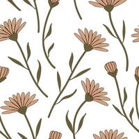 Flat Rustic calendula texture seamless tile pattern earthy isolated white background ideal for farmhouse decor textiles home accessories concept as Rustic calendula texture seamles Clean Pro vector