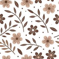 Flat Rustic blossom seamless tile pattern with hand drawn flowers and earthy tones ideal for farmhouse kitchens concept as Hand drawn flowers and earthy tones create rustic seamles Clean Pro vector