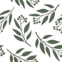 Flat Rustic eucalyptus seamless tile pattern with dried eucalyptus motifs and earthy green tones ideal for country style kitchens concept as Dried eucalyptus motifs and earthy gree Clean Pro vector