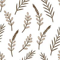 Flat Rustic heather seamless pattern with earthy tones and natural textures on white background concept as Earth toned rustic heather flowers with natural textures creating warm se Clean Pro vector