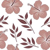Flat Rustic hibiscus seamless tile pattern with dried hibiscus motifs and earthy pink tones ideal for country style kitchens concept as Dried hibiscus motifs and earthy pink tones Clean Pro vector