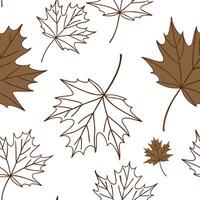 Flat Rustic maple leaves seamless pattern with earthy tones and natural textures on white background concept as Earth toned rustic maple leaves with natural textures creating a war Clean Pro vector