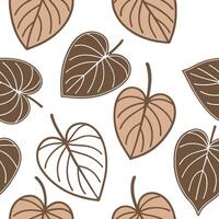 Flat Rustic Pilea seamless pattern with earthy tones and natural textures on white background concept as Earth toned rustic Pilea leaves with natural textures creating a warm seaml Clean Pro vector