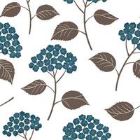 Flat Rustic hydrangea seamless tile pattern with dried hydrangea motifs and earthy blue tones ideal for country style kitchens concept as Dried hydrangea motifs and earthy blue ton Clean Pro vector