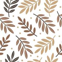 Flat Rustic leaf repeat seamless tile pattern featuring hand drawn leaves and earthy tones ideal for farmhouse kitchens concept as Hand drawn leaves with earthy tones create rustic Clean Pro vector