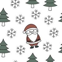 Flat Santas Minimalist Winter Scene concept as Create a seamless minimalist winter scene featuring Santa among snowflakes and trees The design utilizes simple cartoon elements and Clean Pro vector
