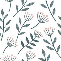 Flat Scandinavian floral seamless tile pattern with soft color palette and simple botanical illustrations for minimalist homes concept as Soft color palette and simple botanical il Clean Pro 2 vector