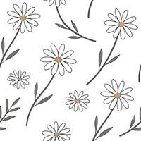 Flat Scandinavian daisy seamless tile pattern with minimalistic daisies and neutral tones ideal for clean airy spaces concept as Minimalistic daisies and neutral tones create Scand Clean Pro vector