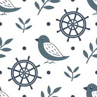 Flat Scandinavian folk patterns and traditional motifs seamless tile pattern with cool neutrals concept as Cool neutrals highlight Scandinavian folk patterns and traditional motifs Clean Pro vector
