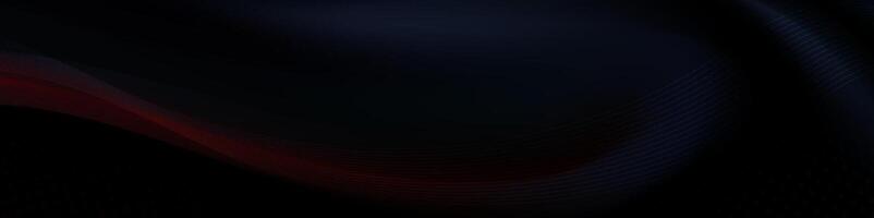 Abstract dark background with a flowing crimson red wave. vector