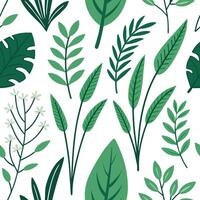 Flat Seamless Greenery Background concept as A seamless background featuring lush greenery and plants symbolizing a fresh start for New Year 2026 and a commitment to Zero Waste Th Clean Pro vector
