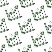 Flat Seamlessly looped animated stock market financial graph with green uptrend line for trading and investment concept as A seamlessly looped animated stock market financial graph Clean Pro vector